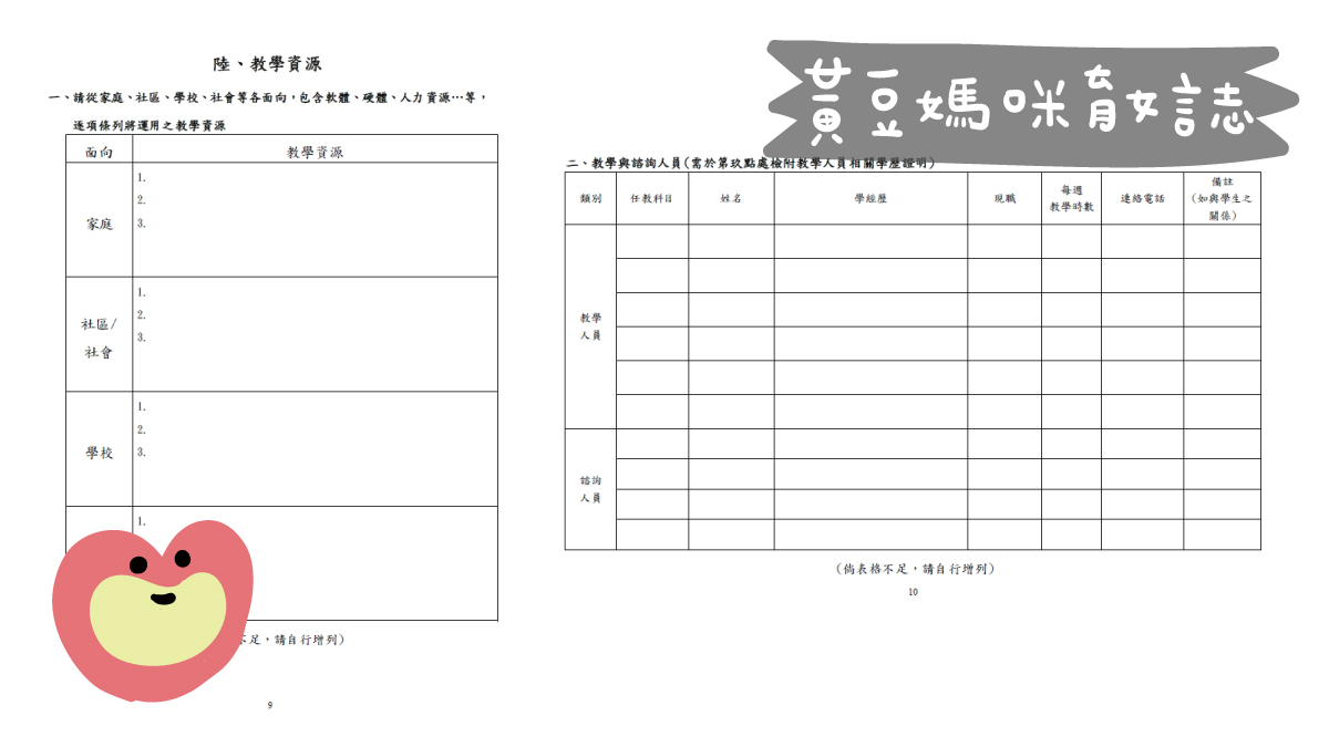 自學申請書教學資源